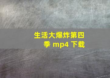 生活大爆炸第四季 mp4 下载